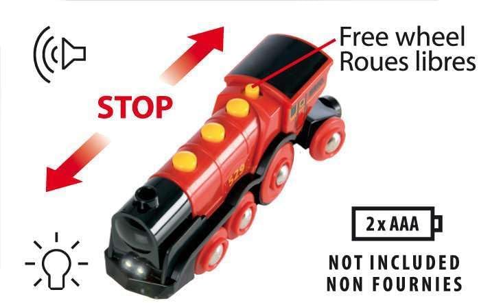 BRIO Train Mighty Red Action Locomotive Battery Powered - Image 4